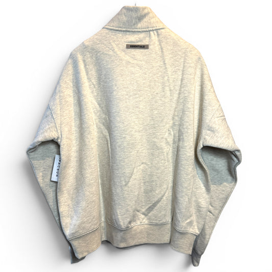 ESSENTIALS MOCKNECK HALF ZIP - HEATHER OATMEAL