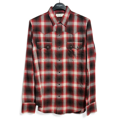 PLAID BOTTON-UP SHIRT "2016FW" by Hedi Slimane