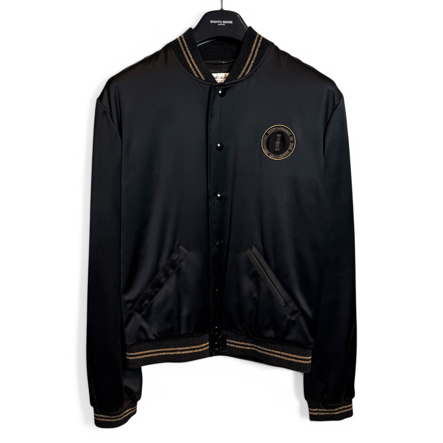 PALLADIUM TEDDY JACKET IN BLACK SATIN VISCOSE "2016FW" by Hedi Slimane