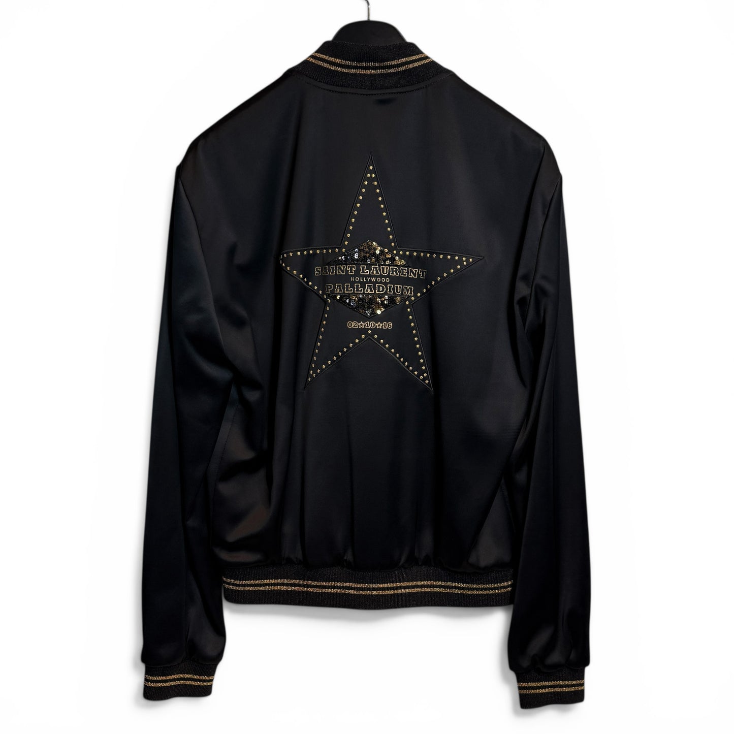 PALLADIUM TEDDY JACKET IN BLACK SATIN VISCOSE "2016FW" by Hedi Slimane