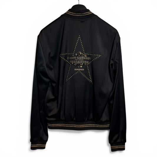 PALLADIUM TEDDY JACKET IN BLACK SATIN VISCOSE "2016FW" by Hedi Slimane