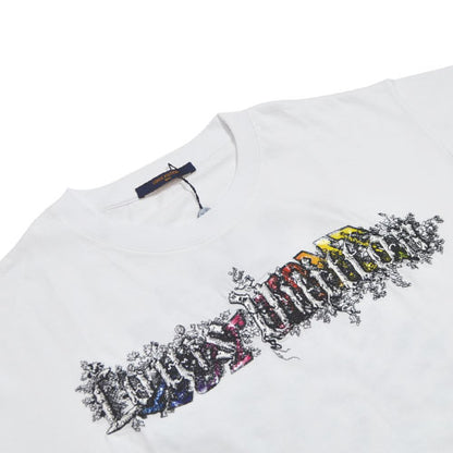 LV SPIRAL BACK PRINTED T-SHIRT