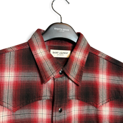 PLAID BOTTON-UP SHIRT "2016FW" by Hedi Slimane