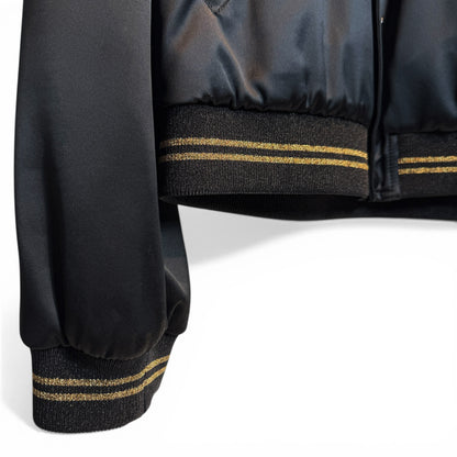 PALLADIUM TEDDY JACKET IN BLACK SATIN VISCOSE "2016FW" by Hedi Slimane